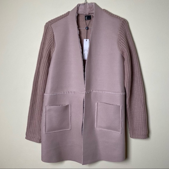 NEW LOVE TOKEN Knit Cardigan w/Faux Fur. Size M - Picture 1 of 10